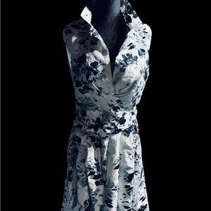 Jessica Howard Black and White Floral Midi Dress New Without Tags